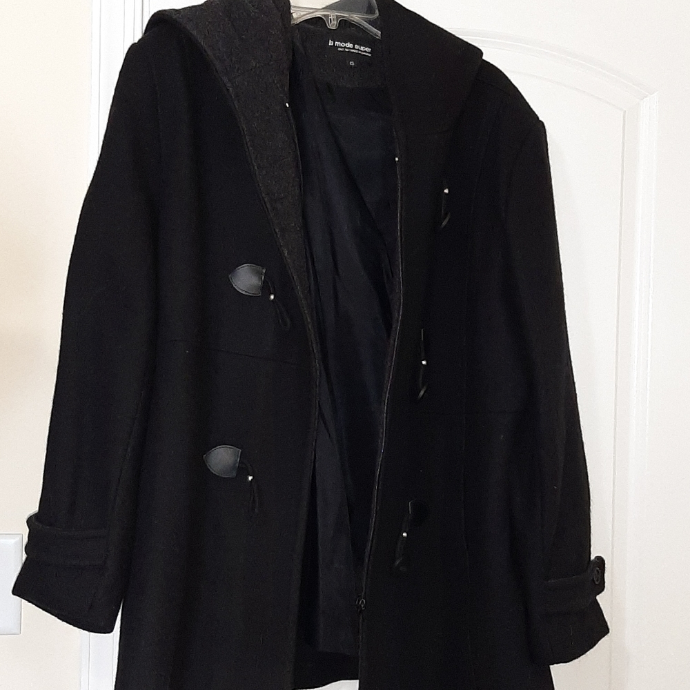 Black Wool Coat Size 15